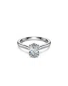 Swarovski 14k White Gold Eternity Certified Lab Grown Diamond Oval Eternity Solitaire Ring In Gold