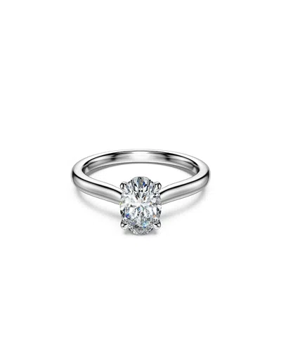 Swarovski 14k White Gold Eternity Certified Lab Grown Diamond Oval Eternity Solitaire Ring