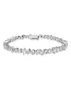 Swarovski 14k White Gold Galaxy Certified Lab Grown Diamond Mixed Cut Tennis Bracelet In Silver