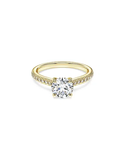 Swarovski 14k Yellow Gold Eternity Certified Lab Grown Diamond Engagement Ring In Brown
