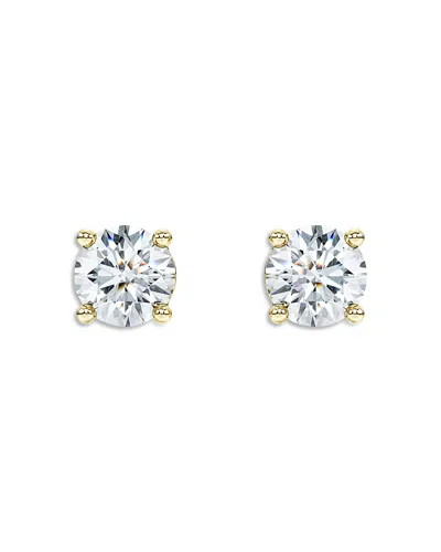 Swarovski 14k Yellow Gold Eternity Certified Lab Grown Diamond Stud Earrings
