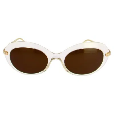Pre-owned Swarovski 2000s Unisex Transparent Acetate Sunglasses With Crystals In Brown