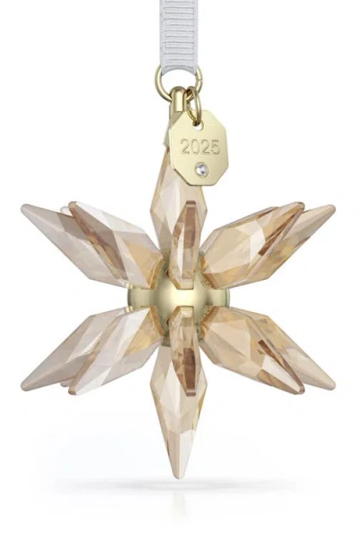 Swarovski 2025 Annual Edition 3d Festive 3d Crystal Snowflake Ornament In Brown
