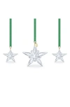 Swarovski 2025 Annual Edition Set Of 3 Crystal Snowflake Ornaments In White