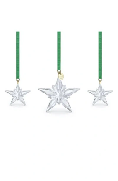 SWAROVSKI SWAROVSKI 2025 ANNUAL EDITION SET OF 3 CRYSTAL SNOWFLAKE ORNAMENTS