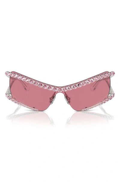 Swarovski 33mm Irregular Sunglasses In Pink