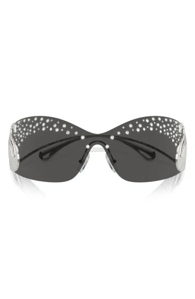 Swarovski 34mm Irregular Sunglasses In Silver