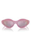 Swarovski 42mm Wraparound Sunglasses With Strap In Pink
