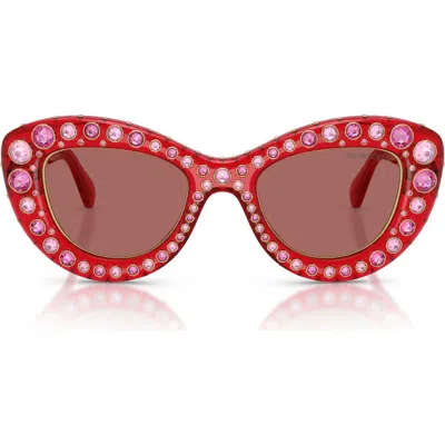 Swarovski 49mm Cat Eye Sunglasses In Purple