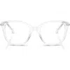 Swarovski 49mm Crystal Embellished Square Optical Glasses In Transparent