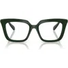 Swarovski 49mm Square Optical Glasses In Green