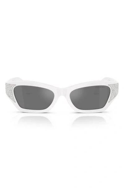 Swarovski 50mm Cat Eye Sunglasses In White