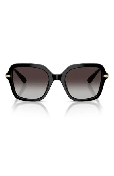 Swarovski 50mm Gradient Small Irregular Sunglasses In Black