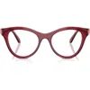 Swarovski 50mm Round Optical Glasses In Burgundy