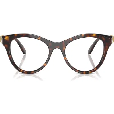 Swarovski 50mm Round Optical Glasses In Dark Havana