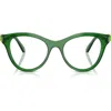 Swarovski 50mm Round Optical Glasses In Transparent Green