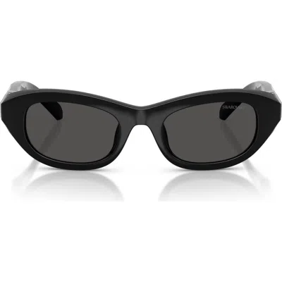 Swarovski 50mm Small Pillow Sunglasses In Black