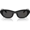 Swarovski 50mm Small Pillow Sunglasses In Black