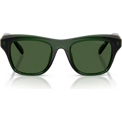 Swarovski 50mm Small Pillow Sunglasses In Green
