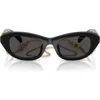Swarovski 50mm Small Pillow Sunglasses With Chain