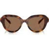 Swarovski 50mm Small Round Sunglasses In Brown