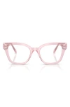 Swarovski 50mm Small Square Optical Glasses In Pink