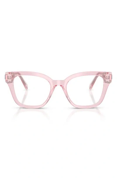 Swarovski 50mm Small Square Optical Glasses In Pink