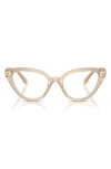 Swarovski 53mm Cat Eye Optical Glasses In Beige