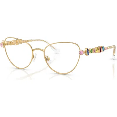 Swarovski 51mm Cat Eye Optical Glasses In Gold