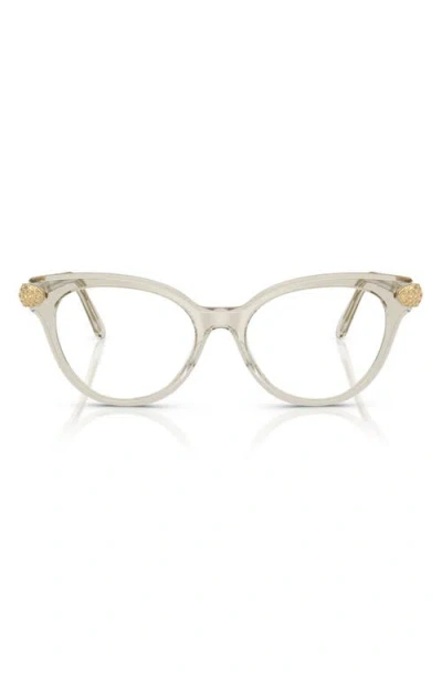 Swarovski 51mm Phantos Optical Glasses In Transparent Beige/demo Lens