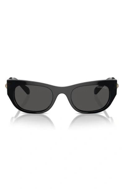 Swarovski 51mm Pillow Sunglasses In Black