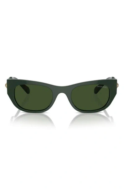 Swarovski 51mm Pillow Sunglasses In Dark Green