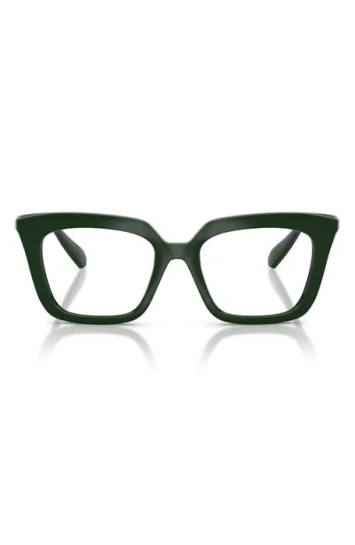 Swarovski 51mm Square Optical Glasses In Green/demo Lens