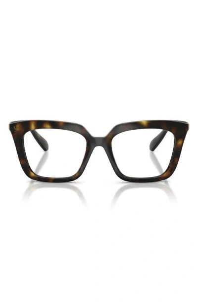 Swarovski 51mm Square Optical Glasses In Havana/demo Lens