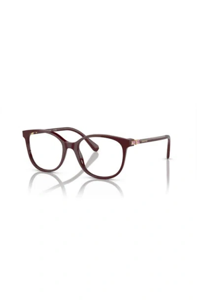 Swarovski 51mm Square Optical Glasses In Burgundy