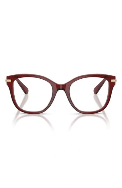 Swarovski 51mm Square Optical Glasses In Transp Burgundy/demo Lens
