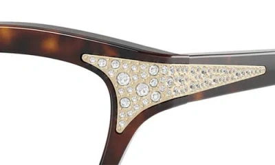 Swarovski 52mm Cat Eye Optical Glasses In Dark Havana