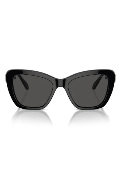 Swarovski 52mm Cat Eye Sunglasses In Black