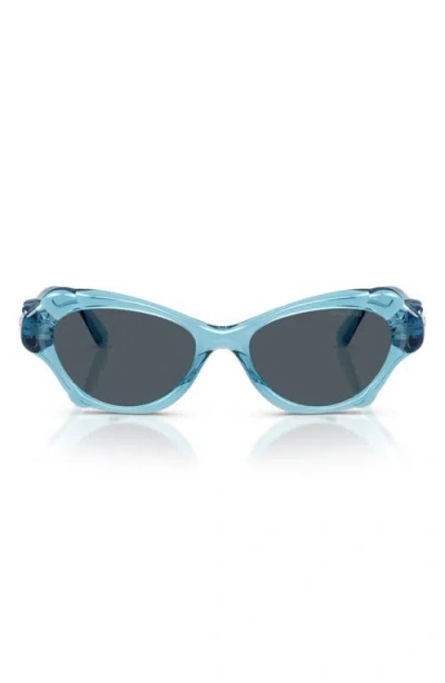 Swarovski 52mm Cat Eye Sunglasses In Blue