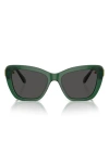 Swarovski 52mm Cat Eye Sunglasses In Dark Green / Dark Grey