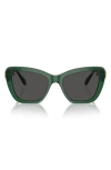 Swarovski 52mm Cat Eye Sunglasses In Dark Green/dark Grey