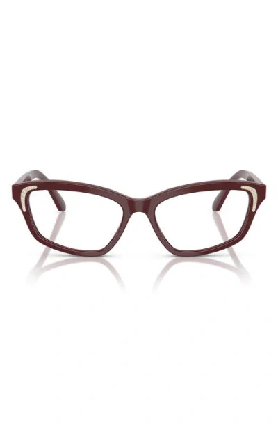 Swarovski 52mm Irregular Optical Glasses In Burgundy