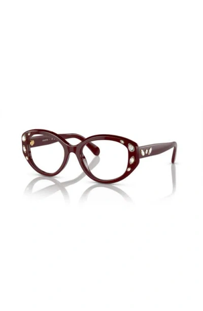 Swarovski 52mm Irregular Optical Glasses In Burgundy