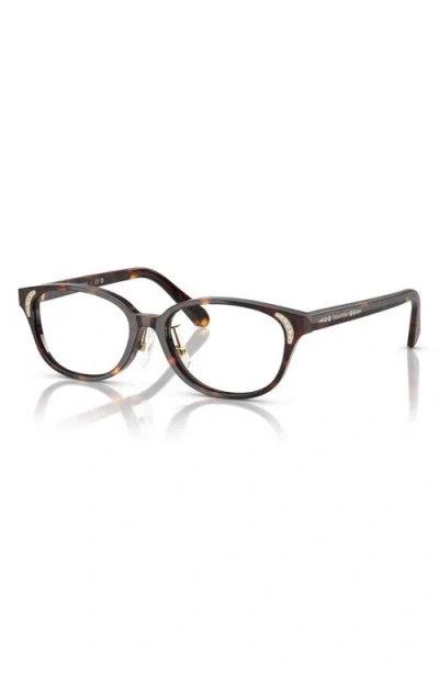 Swarovski 52mm Oval Optical Glasses In Havana