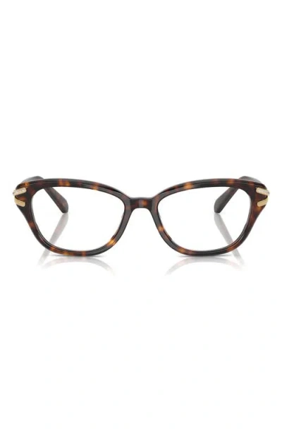 Swarovski 52mm Pillow Optical Glasses In Havana