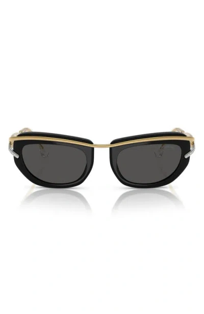 Swarovski 52mm Pillow Sunglasses In Black