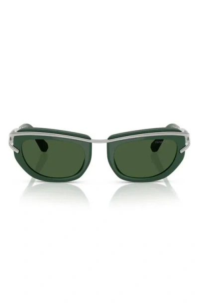 Swarovski 52mm Pillow Sunglasses In Dark Green