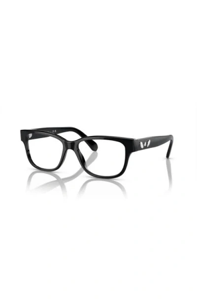 Swarovski 52mm Rectangle Optical Glasses In Black