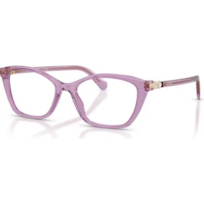 Swarovski 52mm Rectangle Optical Glasses In Purple