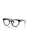 Swarovski 52mm Round Optical Glasses In Black